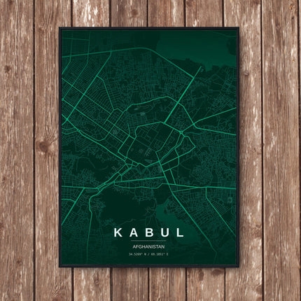 Kabul Map Art Print - Wall Print | Personalised Gift