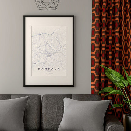 Kampala Map Art Print - Alternative Angle View