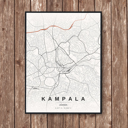 Kampala Map Art Print - Wall Print | Personalised Gift