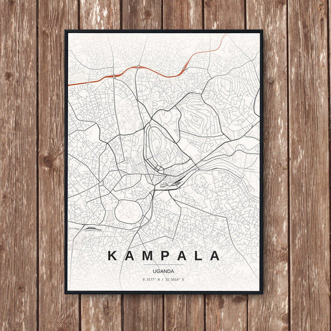 Kampala Map Art Print - Wall Print | Personalised Gift