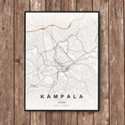 Kampala Map Art Print - Wall Print | Personalised Gift
