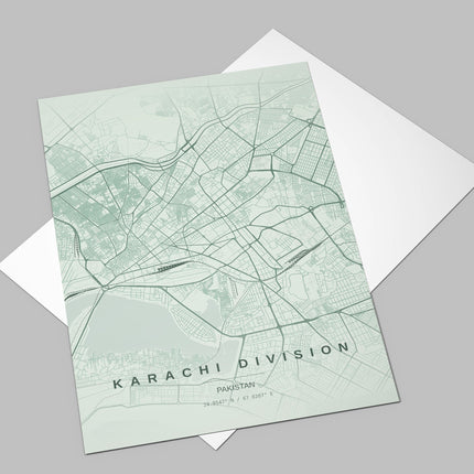 Karachi Map Art Print - Alternative Angle View