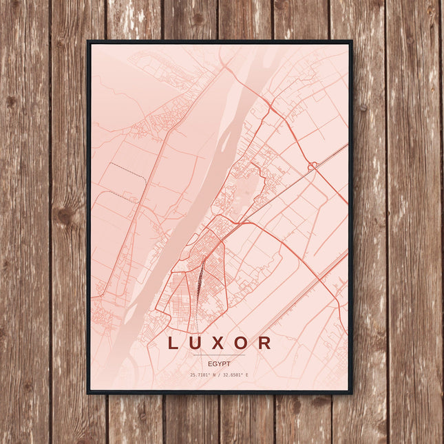 Karnak Temple, Luxor Map Art Print - Wall Print | Personalised Gift