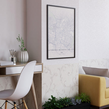 Kathmandu Map Art Print - Alternative Angle View