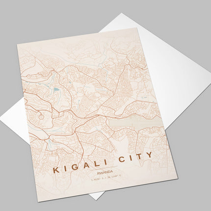 Kigali Map Art Print - Alternative Angle View
