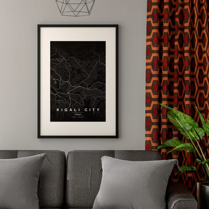 Kigali Map Art Print - Alternative Angle View