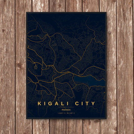 Kigali Map Art Print - Wall Print | Personalised Gift