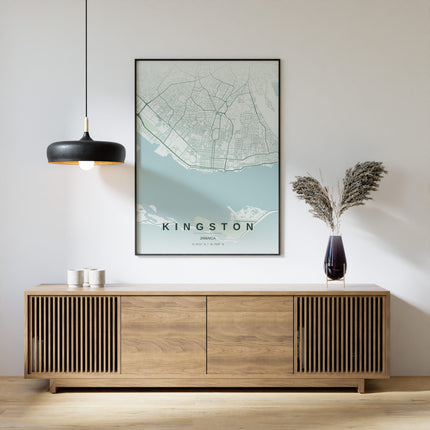 Kingston Map Art Print - Alternative Angle View