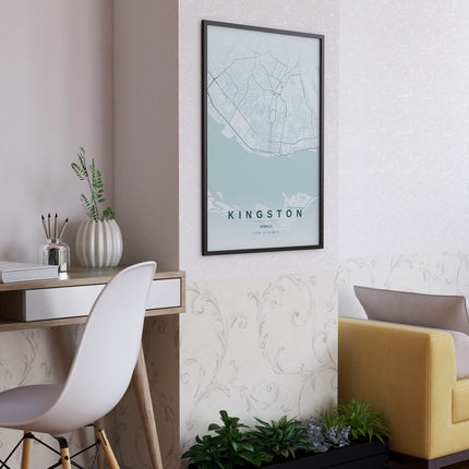 Kingston Map Art Print - Lifestyle Room Setting