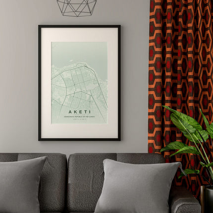 Kinshasa Map Art Print - Alternative Angle View