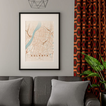 Kolkata Map Art Print - Alternative Angle View