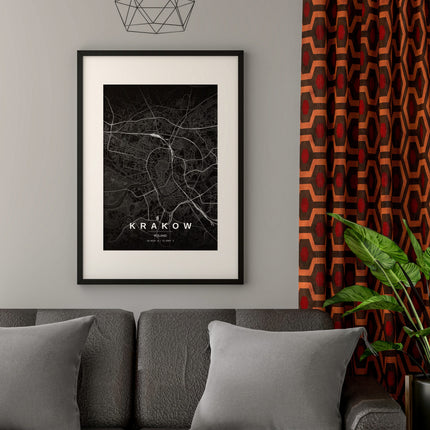 Krakow Map Art Print - Alternative Angle View