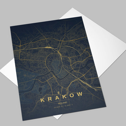Krakow Map Art Print - Lifestyle Room Setting