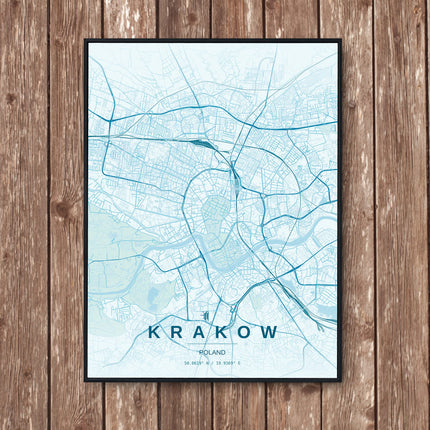 Krakow Map Art Print - Wall Print | Personalised Gift