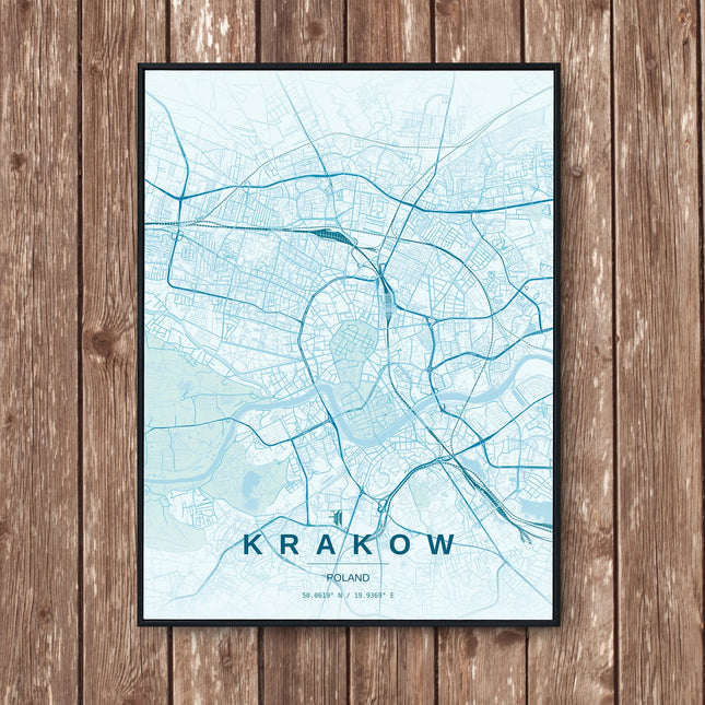 Krakow Map Art Print - Wall Print | Personalised Gift