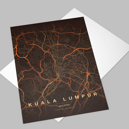 Kuala Lumpur Map Art Print - Alternative Angle View