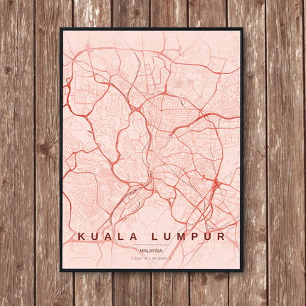 Kuala Lumpur Map Art Print - Wall Print | Personalised Gift