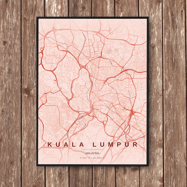 Kuala Lumpur Map Art Print - Wall Print | Personalised Gift