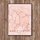 Kuala Lumpur Map Art Print - Wall Print | Personalised Gift