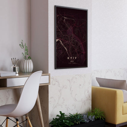 Kyiv Map Art Print - Alternative Angle View