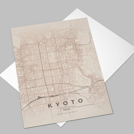 Kyoto Map Art Print - Alternative Angle View