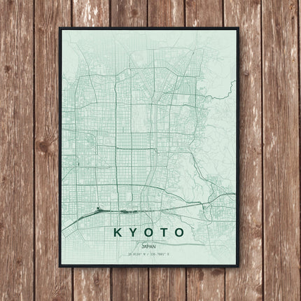 Kyoto Map Art Print - Wall Print | Personalised Gift