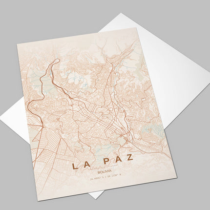 La Paz Map Art Print - Alternative Angle View
