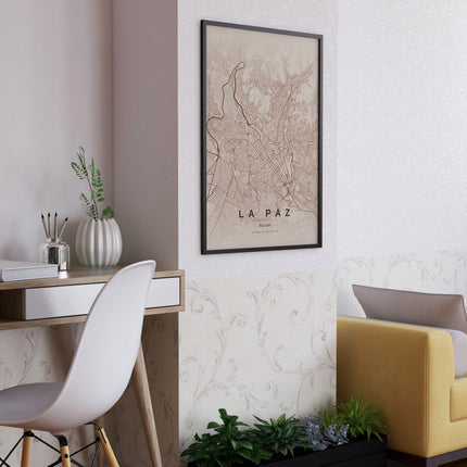La Paz Map Art Print - Alternative Angle View
