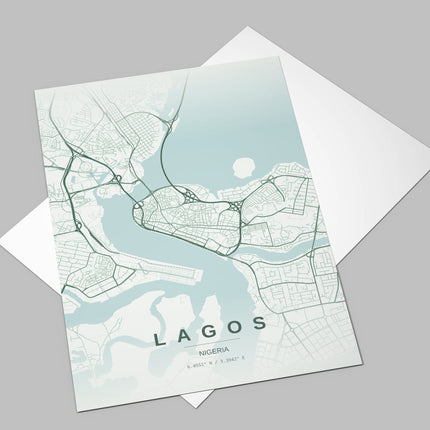 Lagos Map Art Print - Alternative Angle View