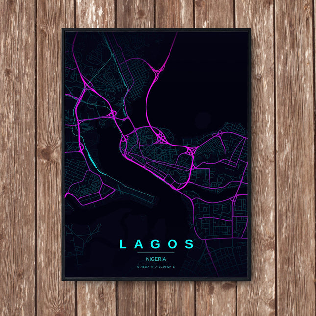Lagos Map Art Print - Wall Print | Personalised Gift