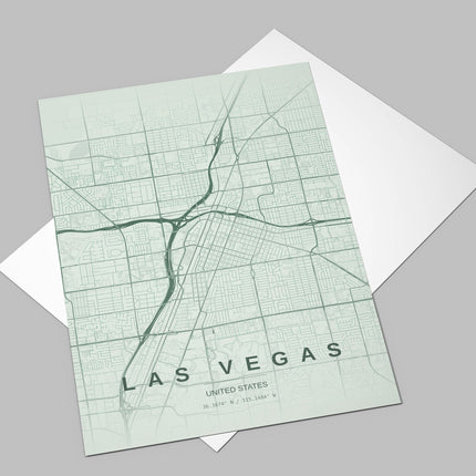 Las Vegas Map Art Print - Alternative Angle View