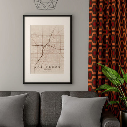 Las Vegas Map Art Print - Lifestyle Room Setting