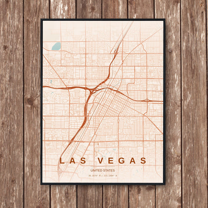 Las Vegas Map Art Print - Wall Print | Personalised Gift