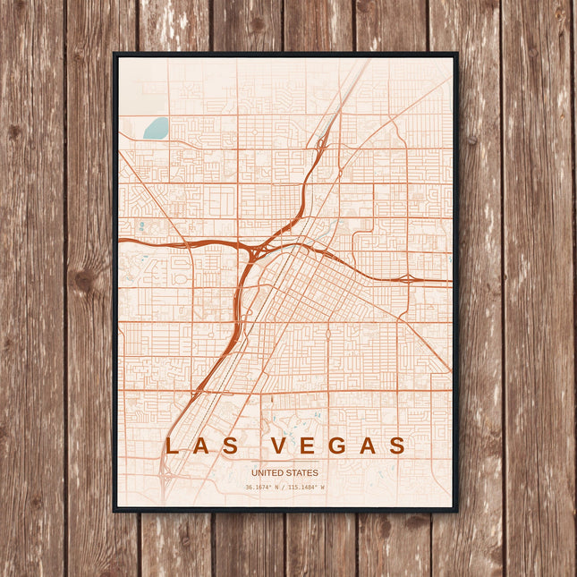 Las Vegas Map Art Print - Wall Print | Personalised Gift