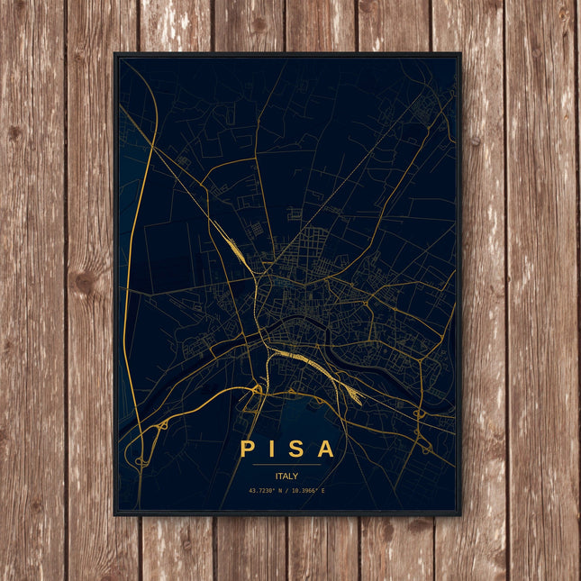 Leaning Tower of Pisa Map Art Print - Wall Print | Personalised Gift