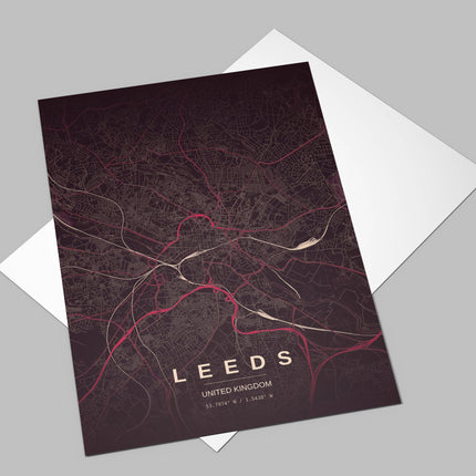 Leeds Map Art Print - Alternative Angle View