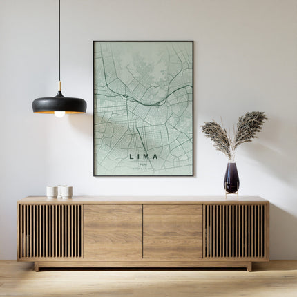 Lima Map Art Print - Alternative Angle View