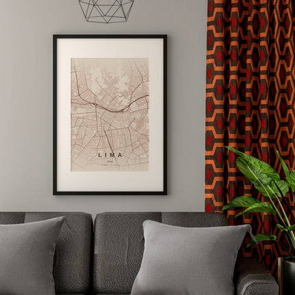 Lima Map Art Print - Alternative Angle View