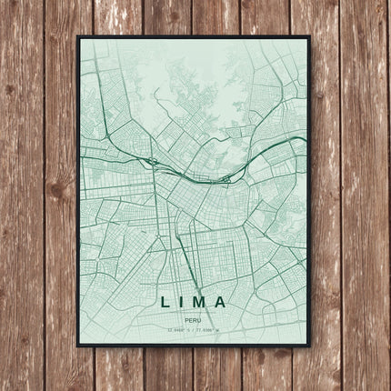 Lima Map Art Print - Wall Print | Personalised Gift