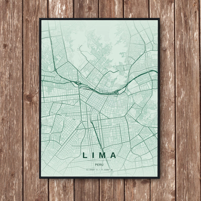 Lima Map Art Print - Wall Print | Personalised Gift