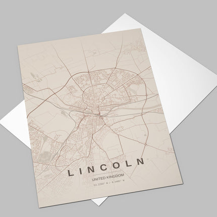 Lincoln Map Art Print - Alternative Angle View