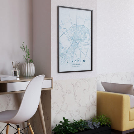 Lincoln Map Art Print - Alternative Angle View