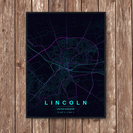Lincoln Map Art Print - Wall Print | Personalised Gift