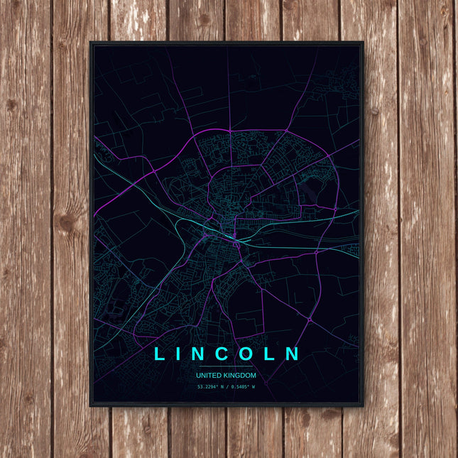 Lincoln Map Art Print - Wall Print | Personalised Gift