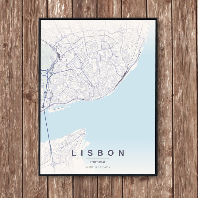 Lisbon Map Art Print - Wall Print | Personalised Gift