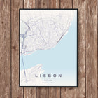 Lisbon Map Art Print - Wall Print | Personalised Gift