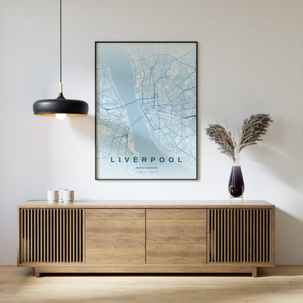 Liverpool Map Art Print - Alternative Angle View