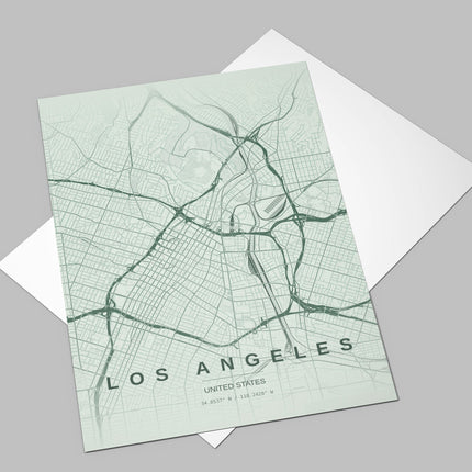 Los Angeles Map Art Print - Alternative Angle View