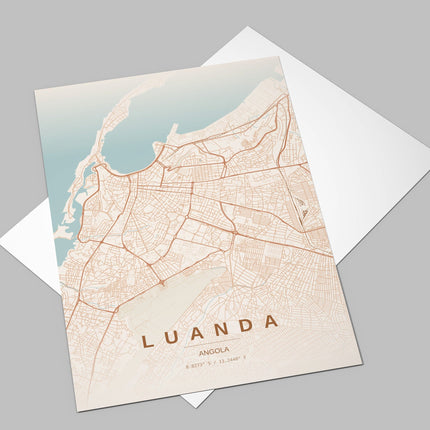 Luanda Map Art Print - Alternative Angle View