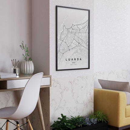 Luanda Map Art Print - Lifestyle Room Setting
